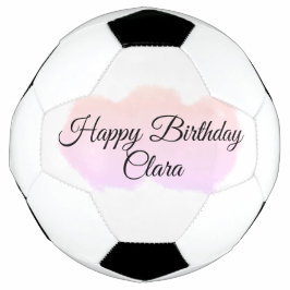 Balón De Fútbol Nubes naranjas rosas pastel feliz cumpleaños moder