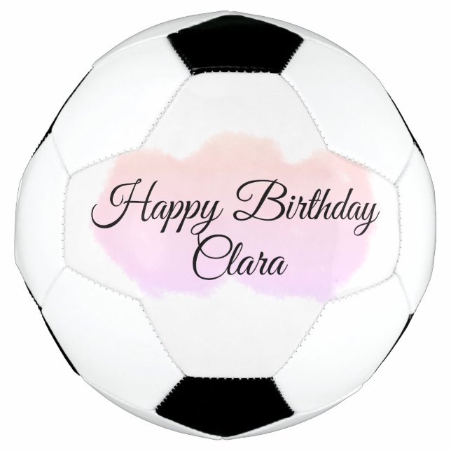 Balón De Fútbol Nubes naranjas rosas pastel feliz cumpleaños moder (Anverso)