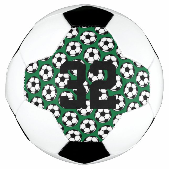 Balón De Fútbol NÚMERO de jugador del equipo de fútbol del patrón  (Anverso)