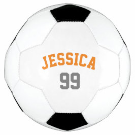 Balón De Fútbol Número de nombre gris Naranja personalizado Minima