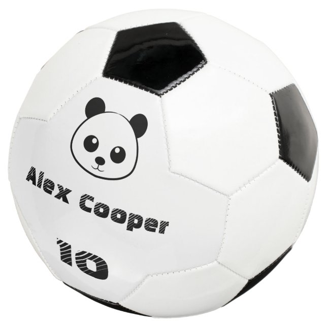 Balón De Fútbol Número de nombre personalizado Panda sonriente (Tres cuartos)