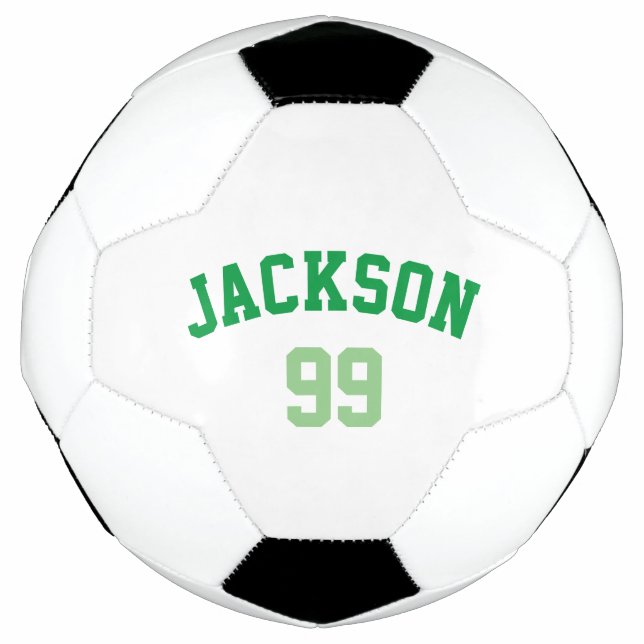 Balón De Fútbol Número de nombre personalizado Verde mínimo (Anverso)