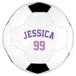 Balón De Fútbol Número de nombre púrpura personalizado Minimalista