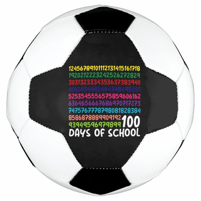 Balón De Fútbol Números matemáticos 100 días de escolares (Anverso)