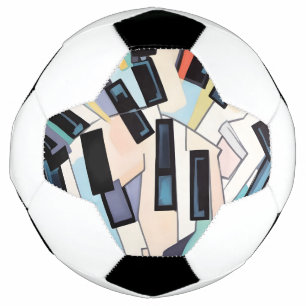 Balón De Fútbol Obra de arte de teclas de piano abstractas