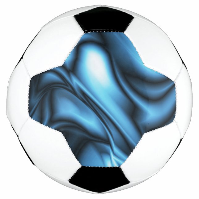 Balón De Fútbol Ola de seda azul (Anverso)
