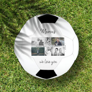 Balón De Fútbol Padre con hijos y Collage de fotos de papá de fami