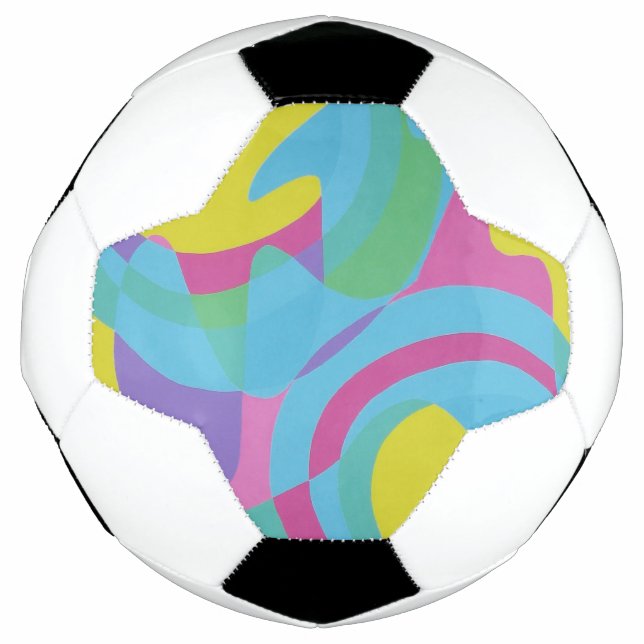 Balón De Fútbol Pale Green & Blue Modern Art Soccer Ball (Anverso)