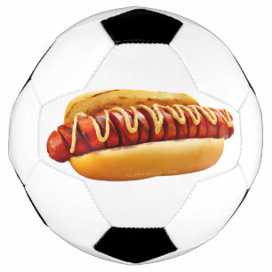 Balón De Fútbol Pan para parrilla de carne en rodajas mostaza Hotd