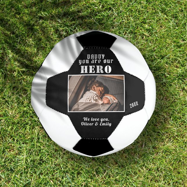 Balón De Fútbol Papi eres Hero Padre Familia Foto Keepsake (Subido por el creador)