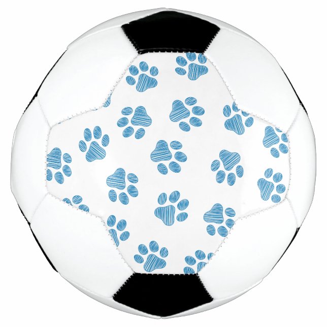 Balón De Fútbol Pasta de perro, garras de perro, patas azules (Anverso)