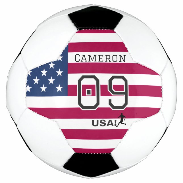 Balón De Fútbol Patriotic American Athlete Shield Stars Stripes  (Anverso)