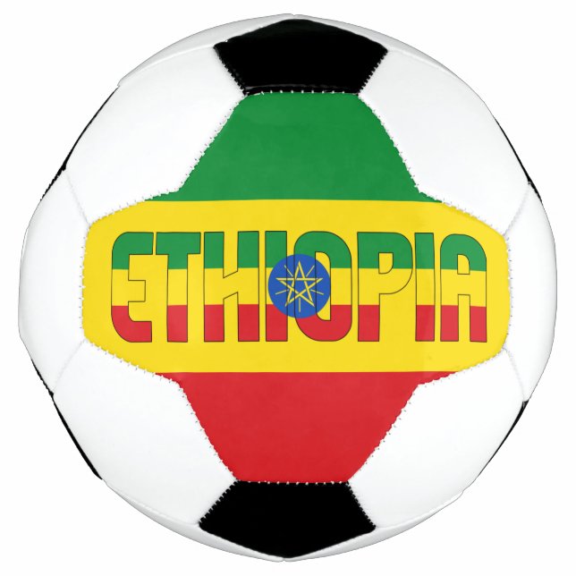 Balón De Fútbol Patriótico Adorable de la Bandera de Etiopía (Anverso)