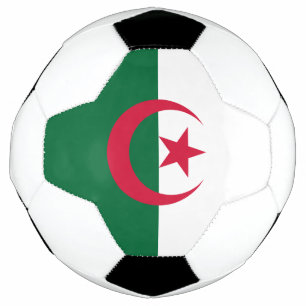 Balón de fútbol patriótico con bandera argelina