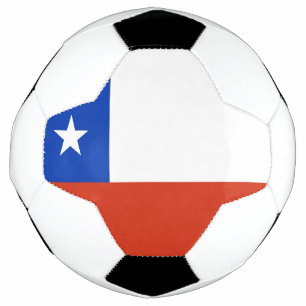 Balón de fútbol patriótico con bandera chilena