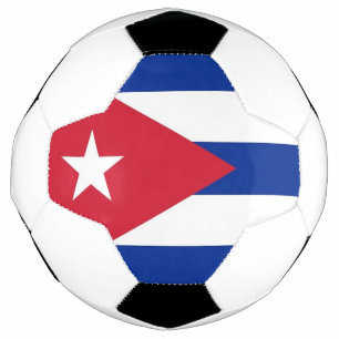 Balón de fútbol patriótico con bandera cubana