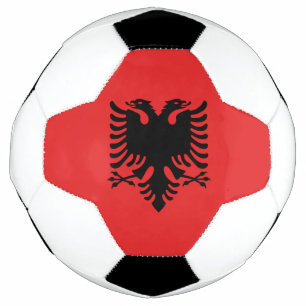 Balón de fútbol patriótico con bandera de Albania
