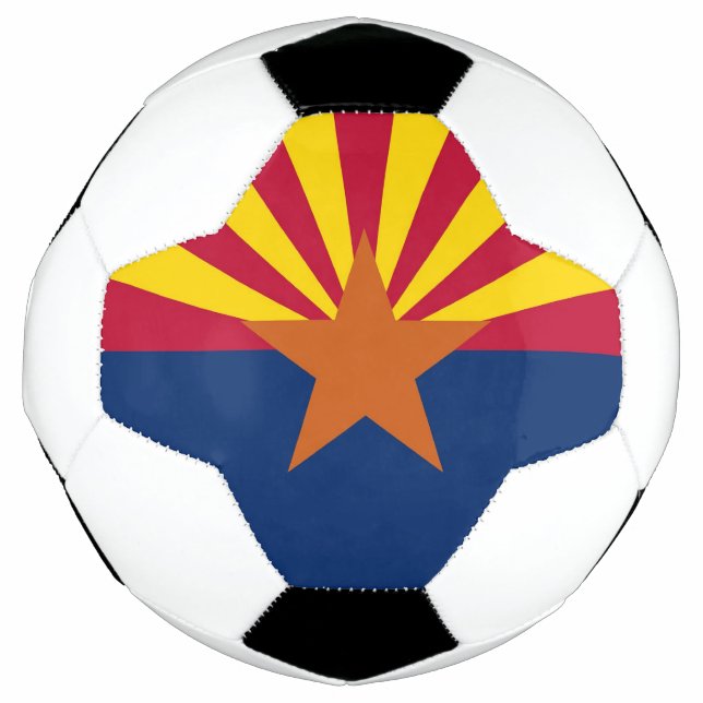 Balón de fútbol patriótico con bandera de Arizona, (Anverso)