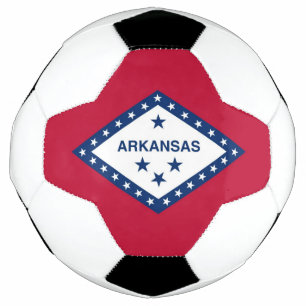 Balón de fútbol patriótico con bandera de Arkansas
