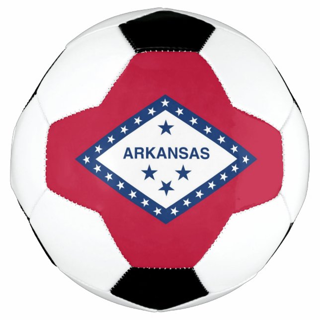 Balón de fútbol patriótico con bandera de Arkansas (Anverso)