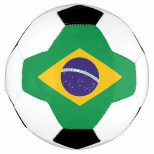 Balón de fútbol patriótico con bandera de Brasil
