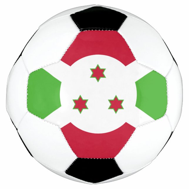 Balón de fútbol patriótico con bandera de Burundi (Anverso)