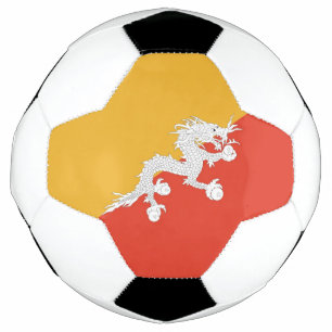 Balón de fútbol patriótico con bandera de Bután