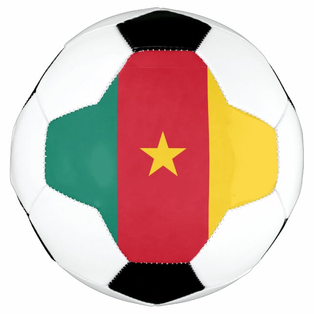 Balón de fútbol patriótico con bandera de Camerún (Anverso)