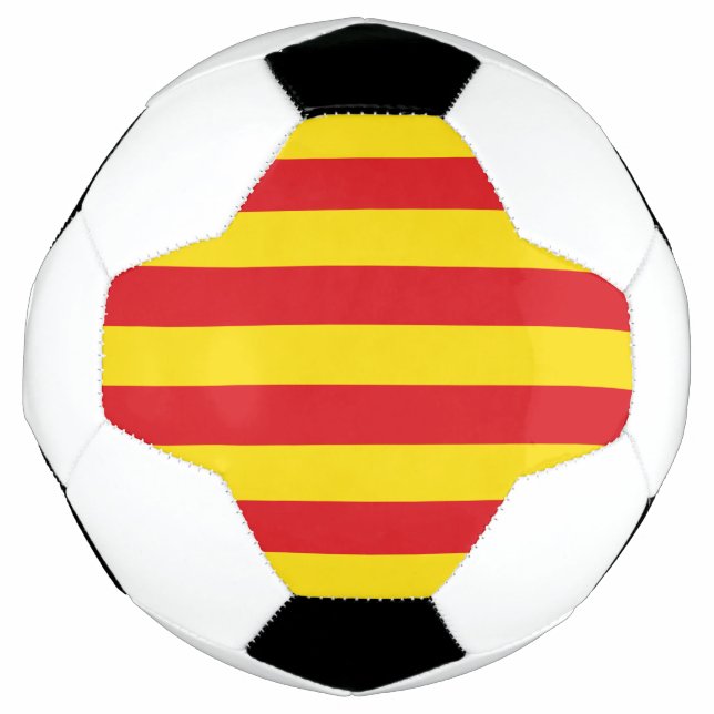 Balón de fútbol patriótico con bandera de Cataluña (Anverso)