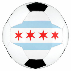 Balón de fútbol patriótico con bandera de Chicago,