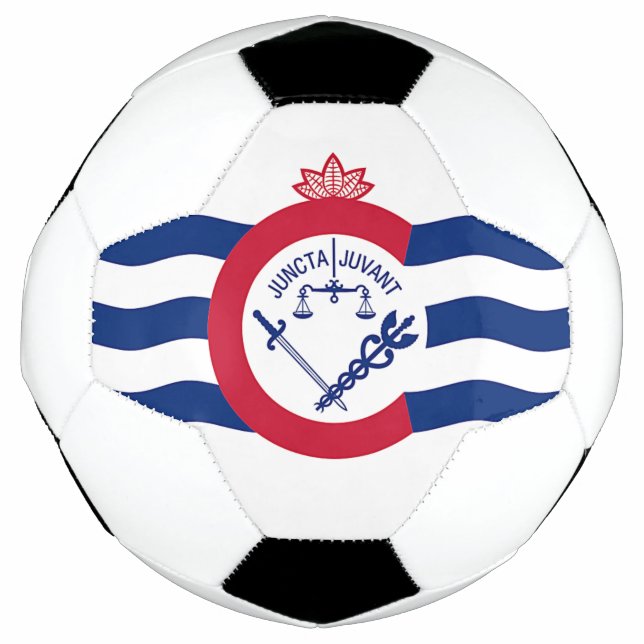 Balón de fútbol patriótico con bandera de Cincinna (Anverso)