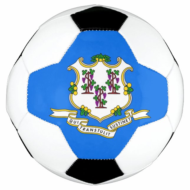 Balón de fútbol patriótico con bandera de Connecti (Anverso)