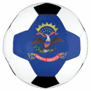 Balón de fútbol patriótico con bandera de Dakota d