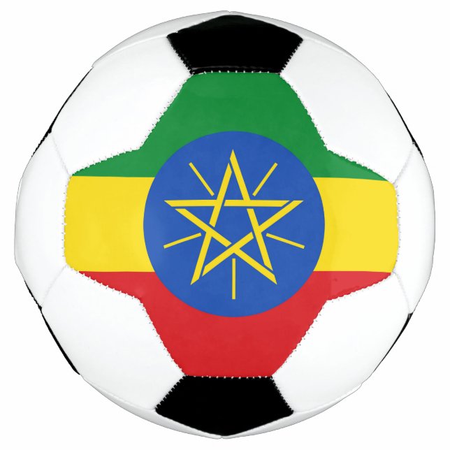 Balón de fútbol patriótico con bandera de Etiopía (Anverso)