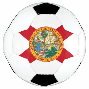Balón de fútbol patriótico con bandera de Florida