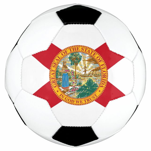 Balón de fútbol patriótico con bandera de Florida  (Anverso)