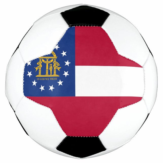 Balón de fútbol patriótico con bandera de Georgia  (Anverso)
