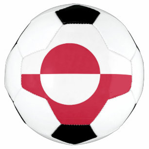 Balón de fútbol patriótico con bandera de Groenlan