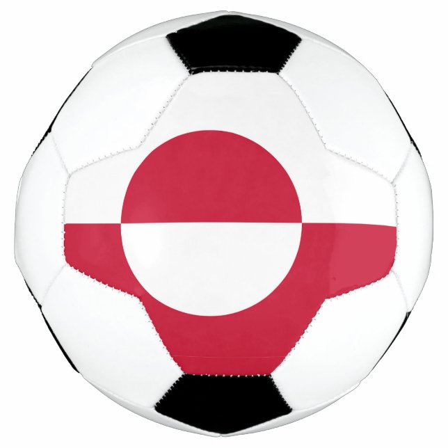 Balón de fútbol patriótico con bandera de Groenlan (Anverso)