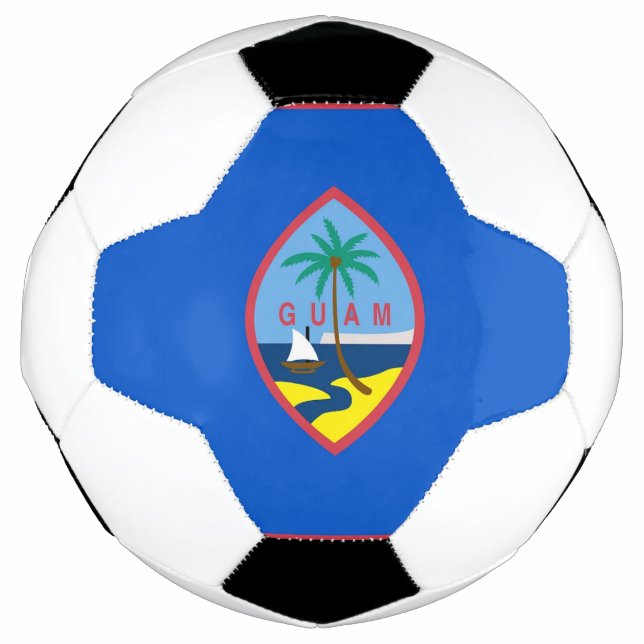 Balón de fútbol patriótico con bandera de Guam, Es (Anverso)
