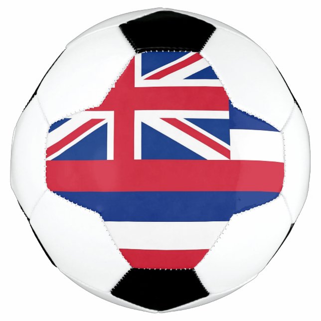 Balón de fútbol patriótico con bandera de Hawaii,  (Anverso)