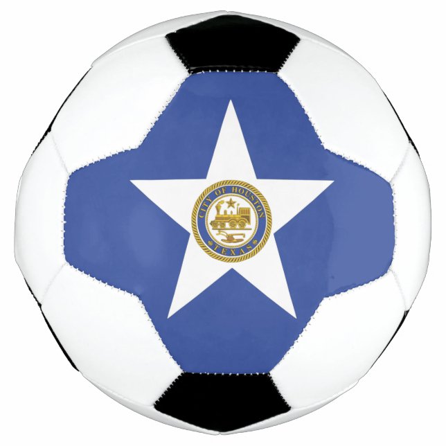 Balón de fútbol patriótico con bandera de Houston (Anverso)