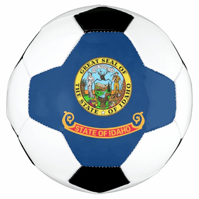 Balón de fútbol patriótico con bandera de Idaho, E (Anverso)