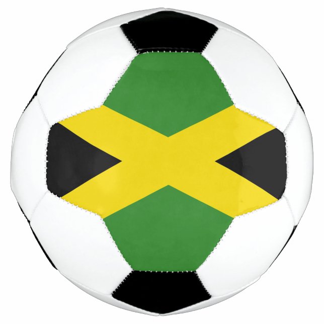 Balón de fútbol patriótico con bandera de Jamaica (Anverso)