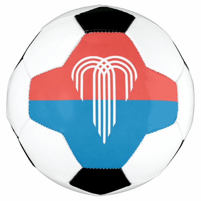 Balón de fútbol patriótico con bandera de Kansas C (Anverso)