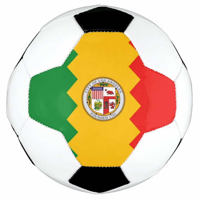 Balón de fútbol patriótico con bandera de Los Ánge (Anverso)