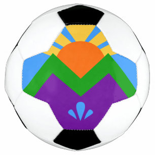 Balón de fútbol patriótico con bandera de Manitou