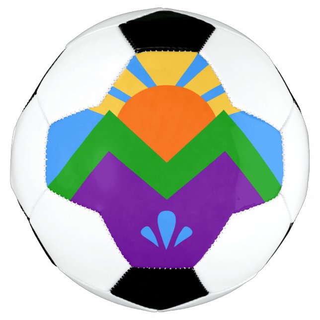 Balón de fútbol patriótico con bandera de Manitou  (Anverso)