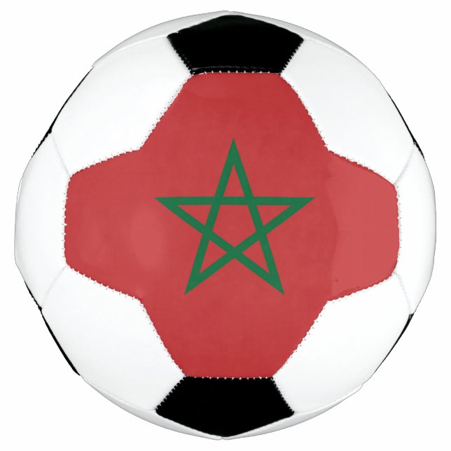 Balón de fútbol patriótico con bandera de Marrueco (Anverso)