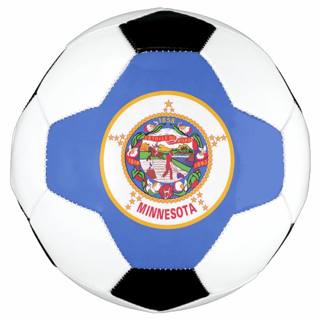 Balón de fútbol patriótico con bandera de Minnesot (Anverso)
